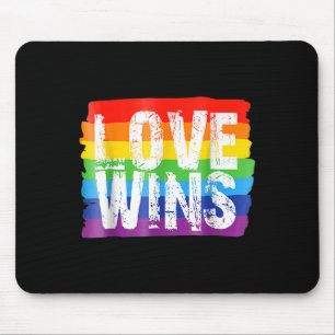 Vintage Liebe Win Rainbow Peace Signer Pride Lesbi Mousepad