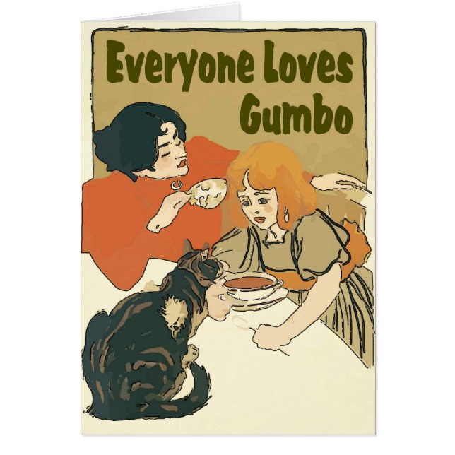 Vintage Lieben Gumbo Poster, Mädchen und Katze, (Vorne)