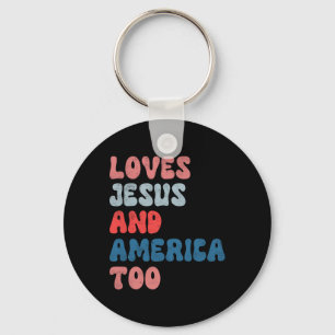 Vintage Lieben Jesus und Amerika zu 4. Juli Ich Schlüsselanhänger