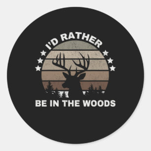 Vintage - Lieber wäre ich auf der Hirschjagd im Wa Runder Aufkleber