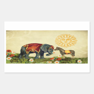 Vintage-Liebes-Valentins- Collage Rechteckiger Aufkleber