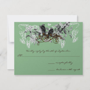 Vintage Liebesgeburten, weiße Blume RSVP Karte