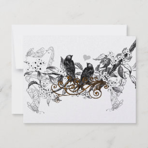 Vintage Liebesgeburten, weiße Blume RSVP Karte