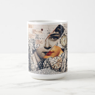 Vintage-Liebesgedicht-Collage   Romantische Sepia- Kaffeetasse
