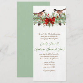 Vintage Liebesvögel Chickadee. Weihnachtsfeier Einladung