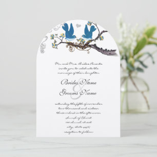 Vintage Liebesvögel Gelb & Aquamarine Hochzeit Ein Einladung