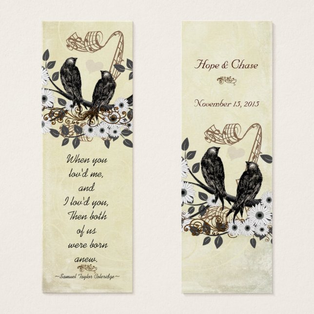 Vintage Liebesvögel Hochzeitstags (Vorne & Hinten)