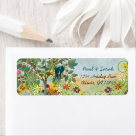 Vintage Liebesvögel Obstbaum Damaskus