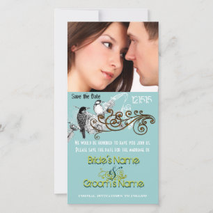 Vintage Liebesvögel Save the Date Ihr Foto