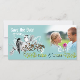 Vintage Liebesvögel Save the Date Ihr Foto