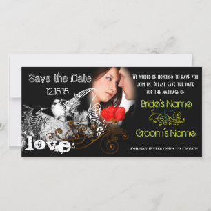 Vintage Liebesvögel Save the Date Ihr Foto