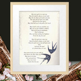 Vintage Liebesvögel Sitzkarten Tischnummern Poster