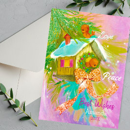 Vintage Liebesvögel Weihnachten - Neues Jahr Gruß