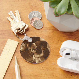 Vintage-Liebhaber, Liebesromantik, romantische Mus Schlüsselanhänger