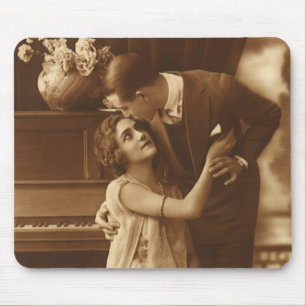 Vintage-Liebhaber, Liebesromantik romantische Musi Mousepad