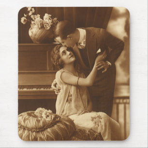 Vintage-Liebhaber, romantische Liebesmusik Mousepad