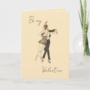 Vintage Liebhaber tanzen Valentinstag Card Karte