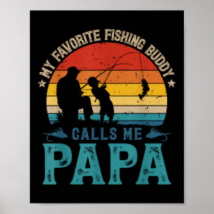 Vintage Lieblings-Angelfreund nennt mich Papa Fish Poster