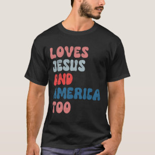 Vintage liebt Jesus und Amerika auch zum 4. Juli m T-Shirt