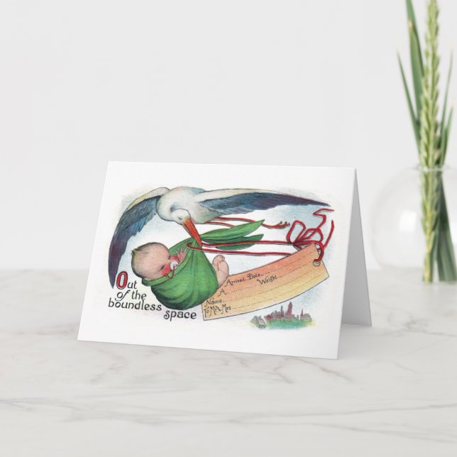 Vintage Lieferung über Storch Ankündigung (Vorderseite)