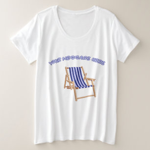 Vintage-Liegestuhl mit individuellem Text Sommer-G Große Größe T-Shirt