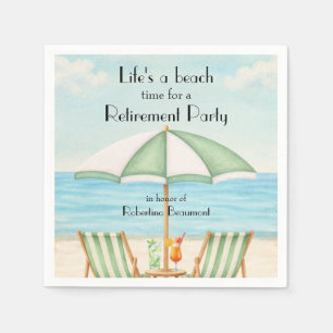 Vintage Life's a Beach Sessel Cocktail Ruhestand  Serviette