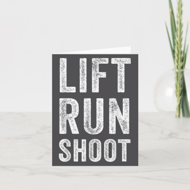 Vintage Lift Run Shoot - Fitness Motivational Gift Karte (Vorderseite)