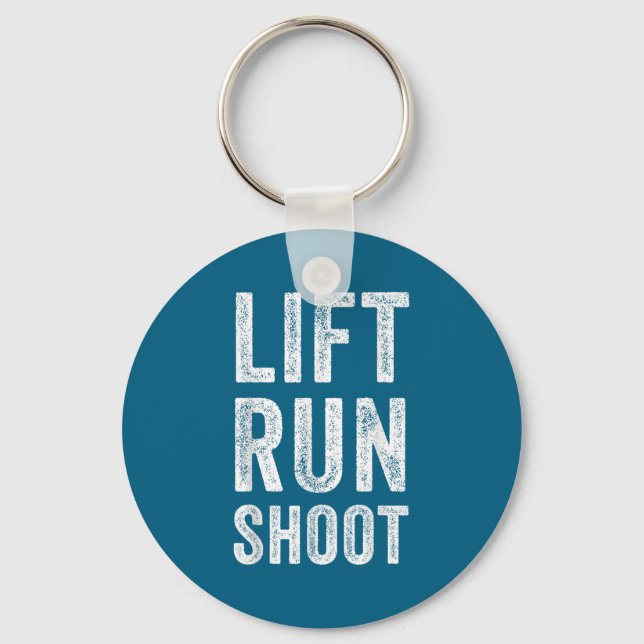 Vintage Lift Run Shoot - Fitness Motivational Gift Schlüsselanhänger (Vorderseite)