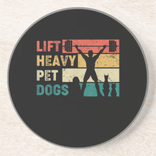 Vintage Lift Schwerer Hund Lustig Fitness Getränkeuntersetzer