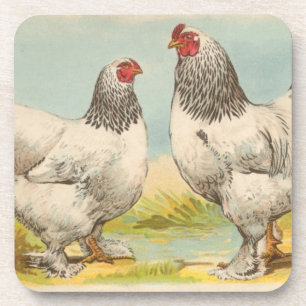 Vintage "Light Brahama Huhn" Korkuntersetzer Getränkeuntersetzer