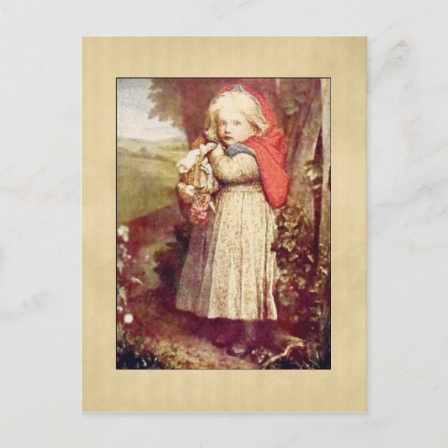 Vintage Lil Red Riding Hosting Postkarte (Vorderseite)