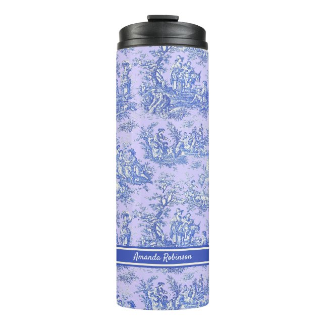 Vintage lila Blautafel Thermosbecher (Vorderseite)