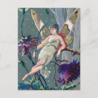 Vintage Lila Blume Luftpostkarte