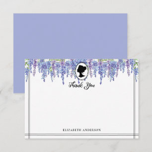 Vintage-lila Blumen Regency-Ära Braut-Duschparty  Dankeskarte
