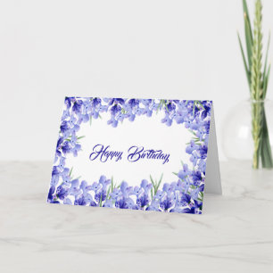 Vintage lila Blumen Wasserfarbe Geburtstag Karte