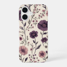 Vintage-lila Blumenmuster-iPhone-Hülle
