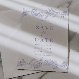 Vintage-Lila-Chinoiserie-Blumenhochzeit Save The Date