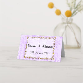 Vintage Lila Damasesehe Platzkarte