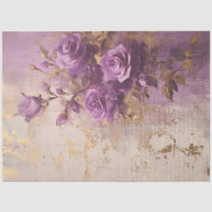 Vintage lila englische Rose Goldfolie barock Seidenpapier