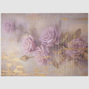 Vintage lila englische Rose Goldfolie barock Seidenpapier