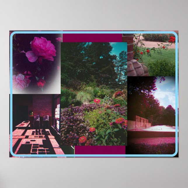 Vintage Lila FilmCollage Poster (Vorne)