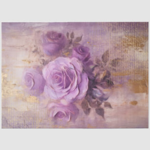 Vintage lila französische Rose Goldfolie Barock Seidenpapier