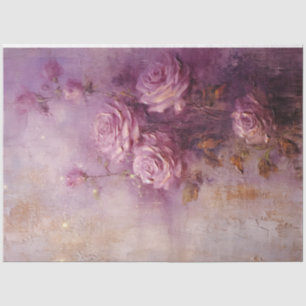Vintage lila französische Rose Goldfolienmauer Seidenpapier