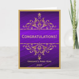 Vintage Lila Golden Gratulationen Abschluss Karte
