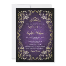 Vintage Lila Goldprinzessin Tiara Sweet 16