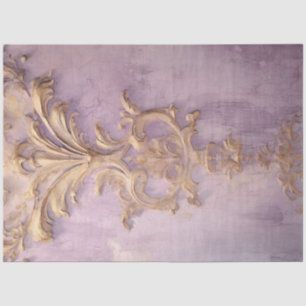 Vintage lila Grundierwand Goldfolie Barock Seidenpapier