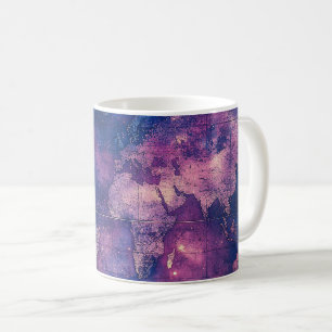 Vintage Lila Himmelsweltkarte (10) Kaffeetasse