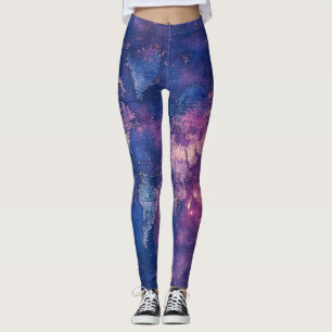 Vintage Lila Himmelsweltkarte (10) Leggings