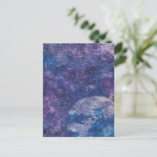 Vintage Lila Himmelsweltkarte (12) Postkarte