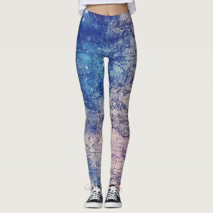 Vintage Lila Himmelsweltkarte (14) Leggings